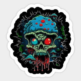 Mushroom brain dead zombie Sticker